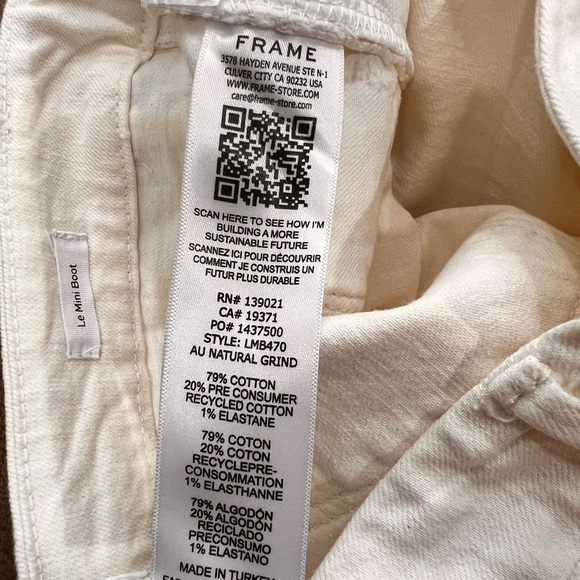 Frame Ivory Jeans Size 28 Le Mini Boot - Picture 6 of 7